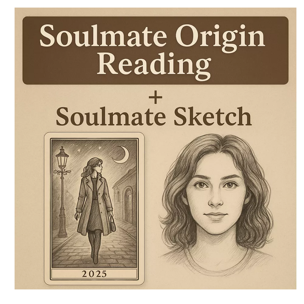 Soulmate Origin Reading™ + Personalized Soulmate Sketch – See When, Where & Who in 2025